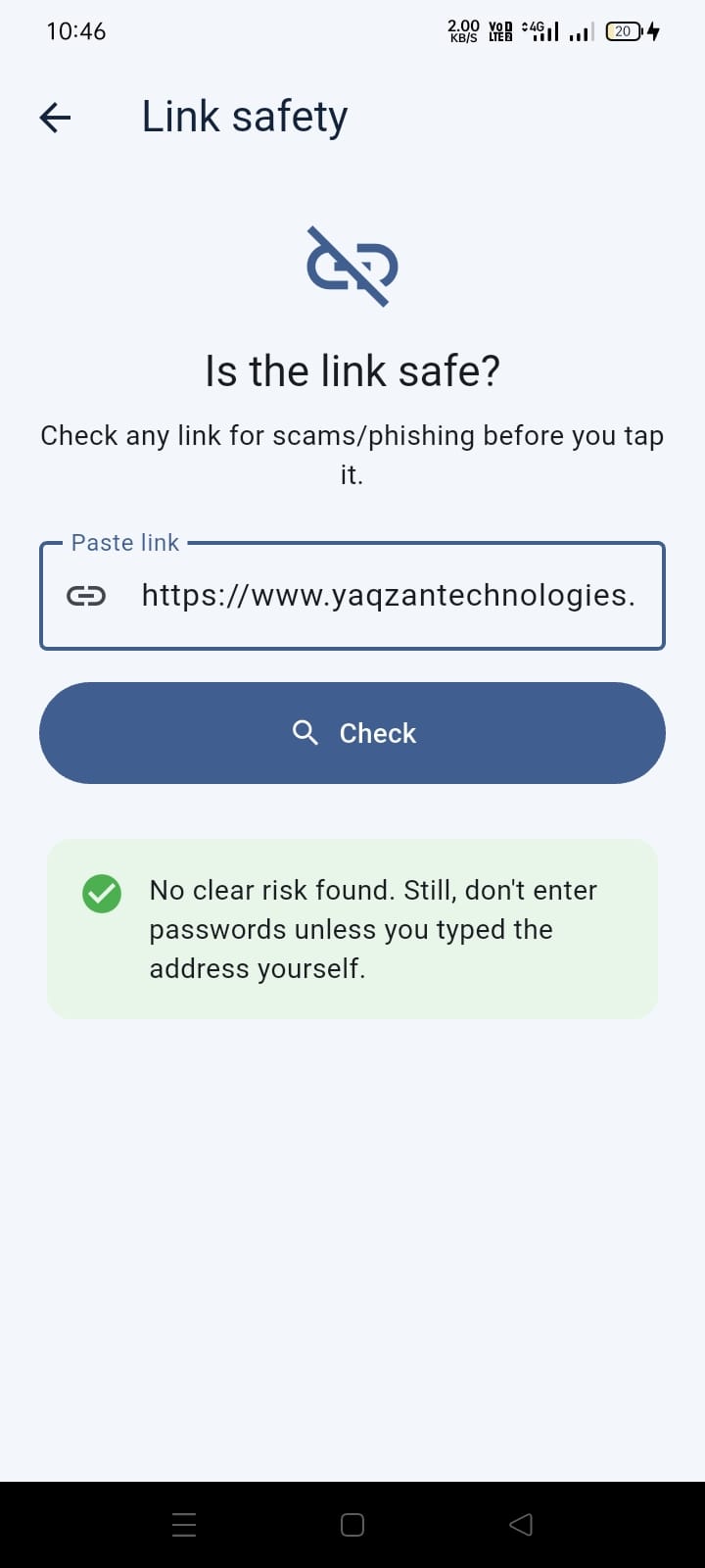 KAVAL — Link safety